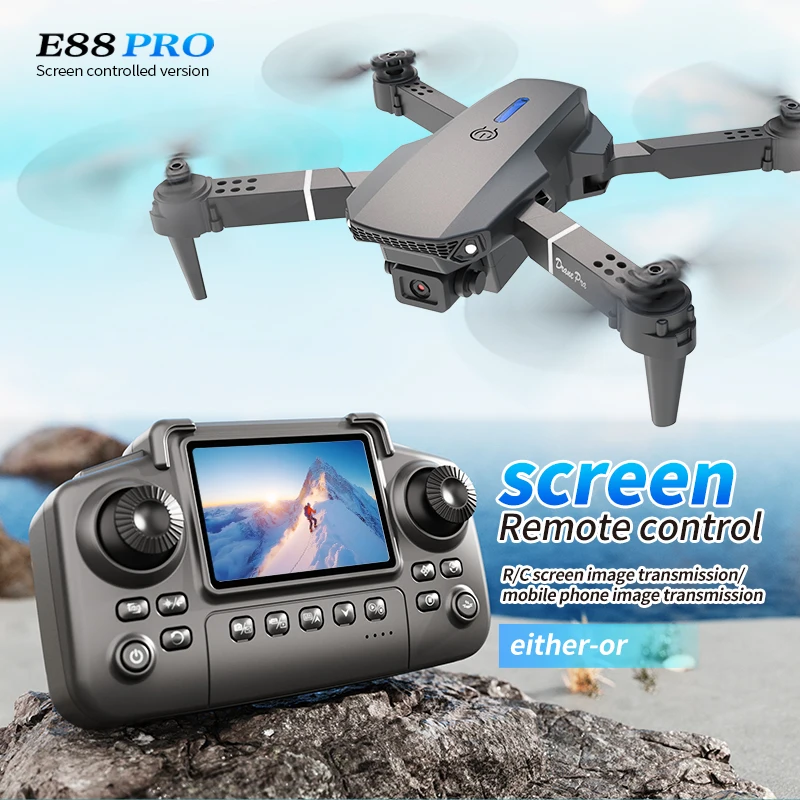 Rc Helicopter Case - Profesyonel E88 PRO Drone, Ekranlı 8K