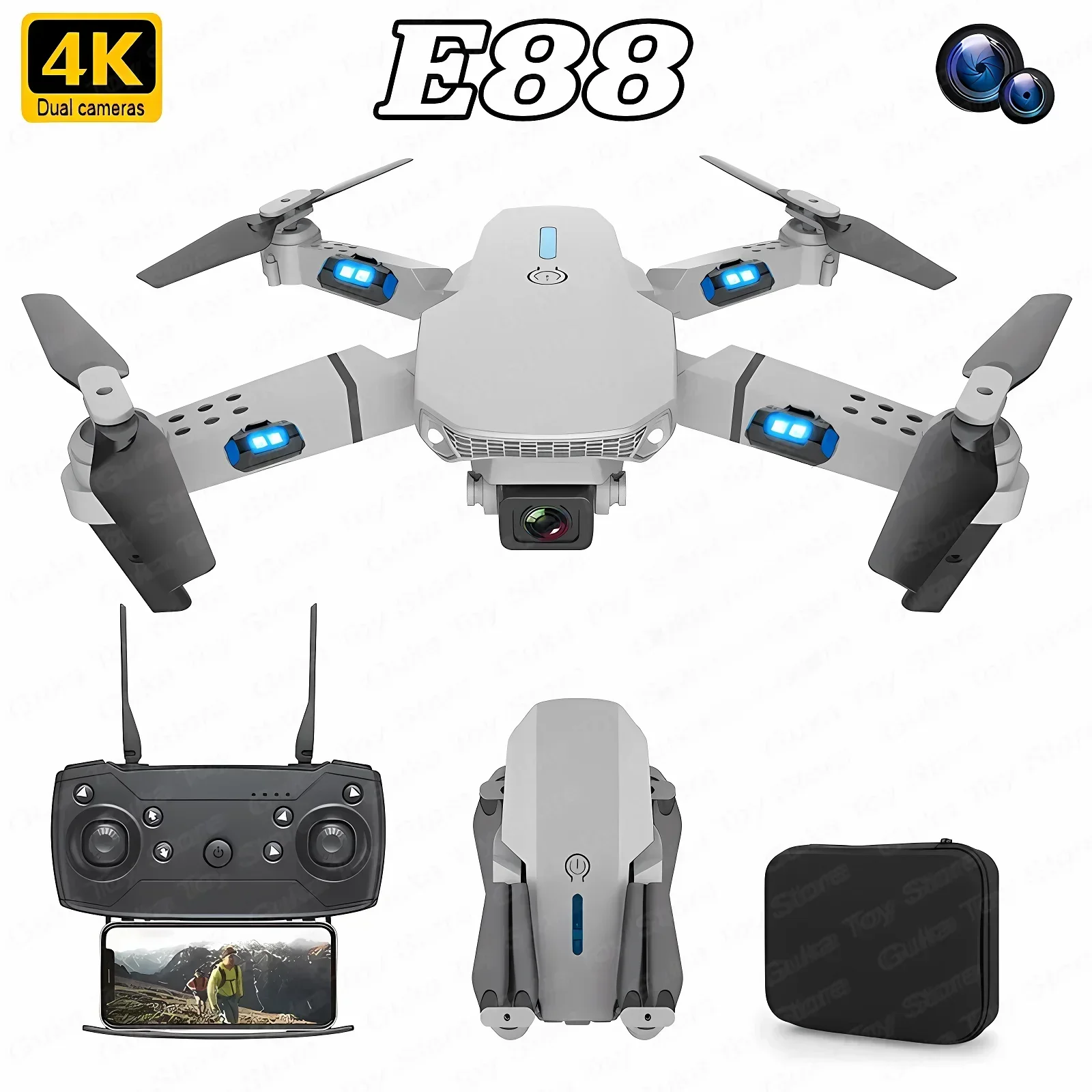 Rc Helicopter Case - E88 Pro WIFI FPV Drone Geniş